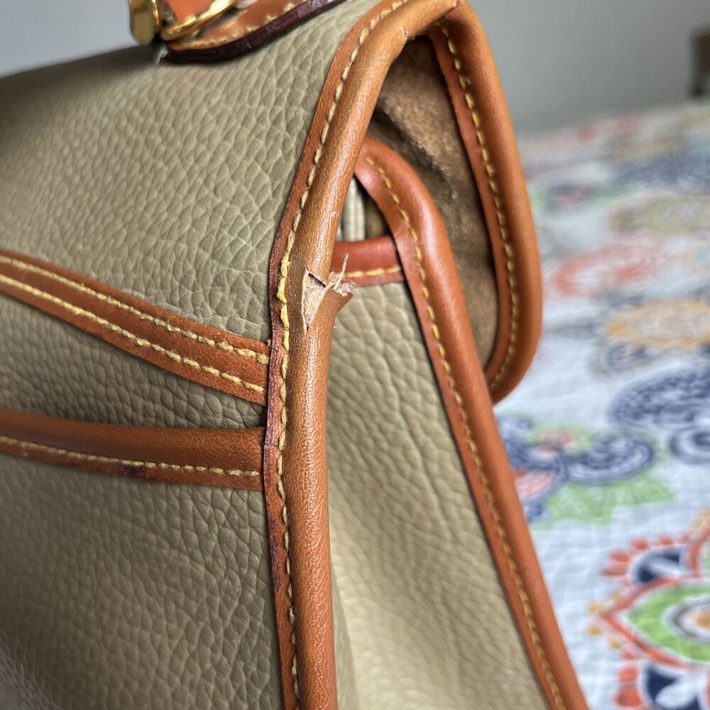 Dooney & Bourke Vintage Small AWL Satchel Taupe Brown - Picture 4 of 16